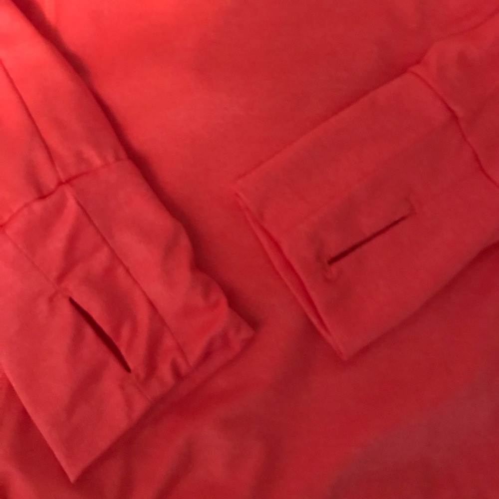 V-neck, Long-Sleeve, dry fit shirt - tangerine